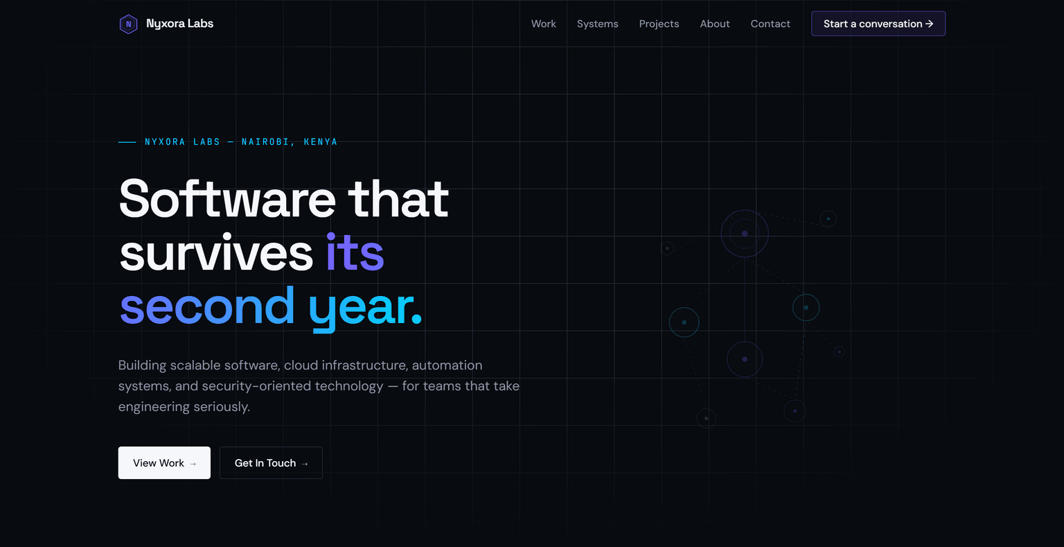Nyxora Labs — Studio Website — case study